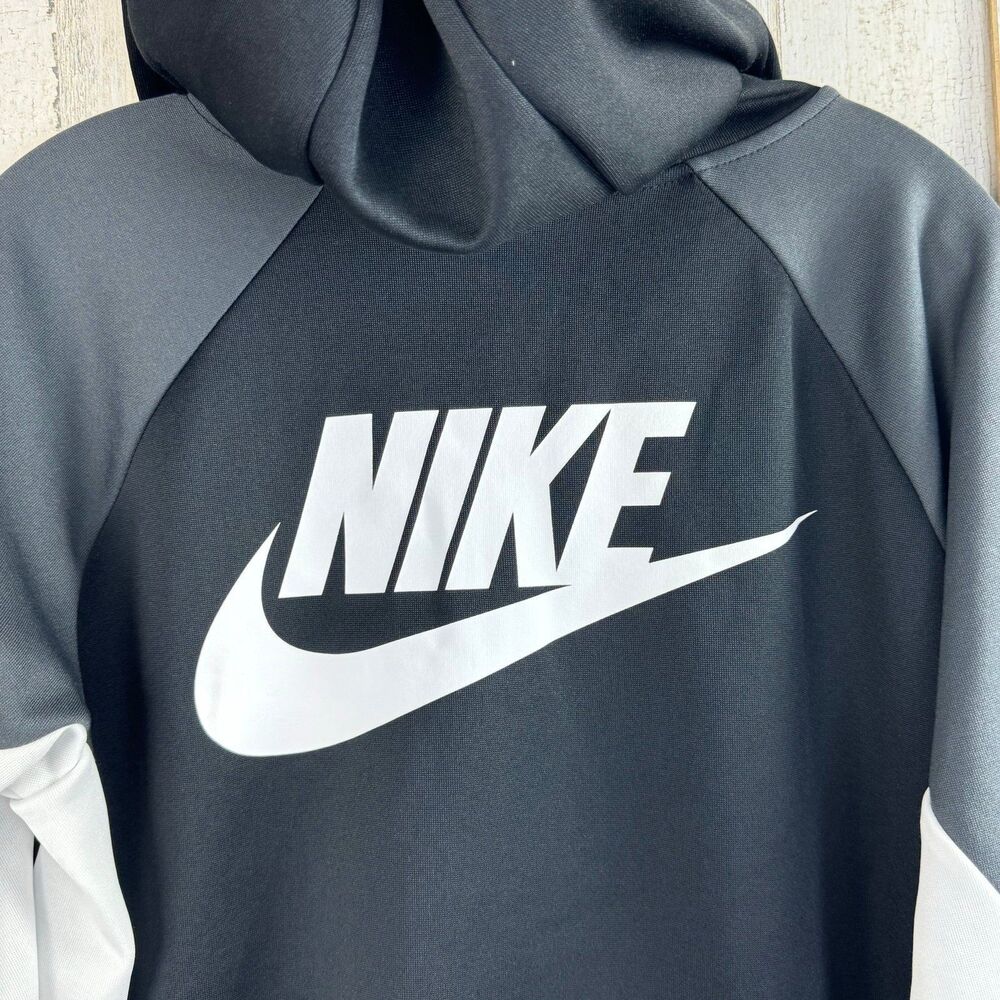 Nike Sportswear Women’s Color Block Hoodie Track Jacket Size Medium Black White - Picture 2 of 6